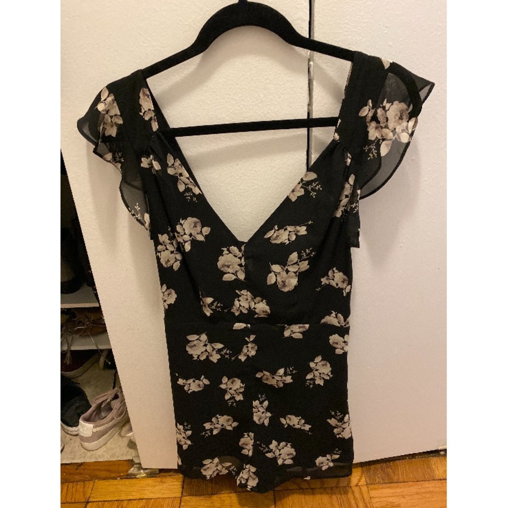Kimchi Blue black floral romper